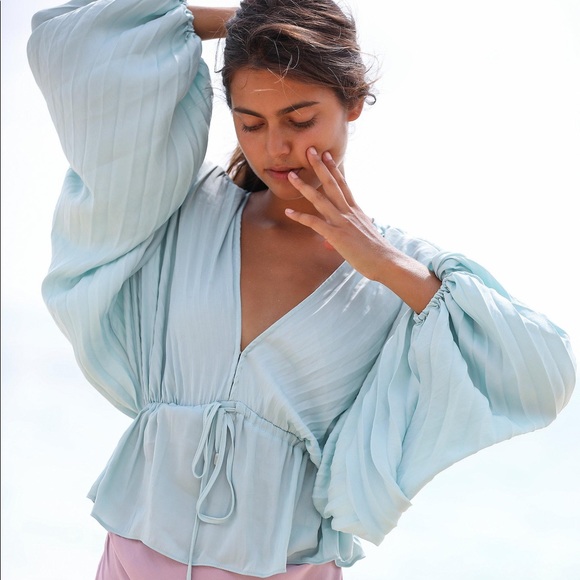 Free People Tops - Free People Blue Elouise Blouse